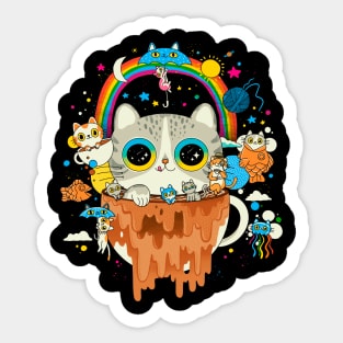 Cats Morning Tripping Dripping Coffee Sticker